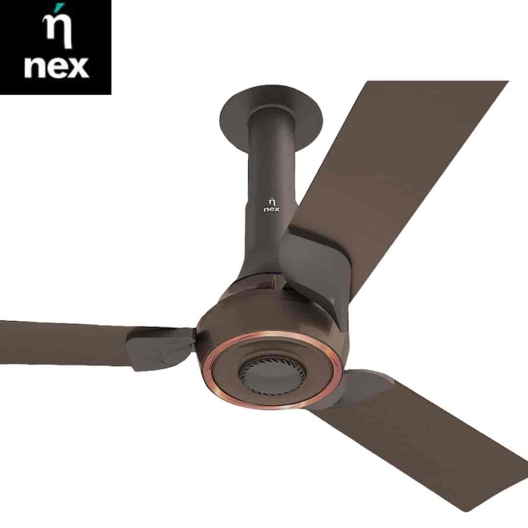 Nex Nex Glyde A70 1200 mm star rated Ceiling Fans | 20% Higher Air Thrust | Remote Control |Brown