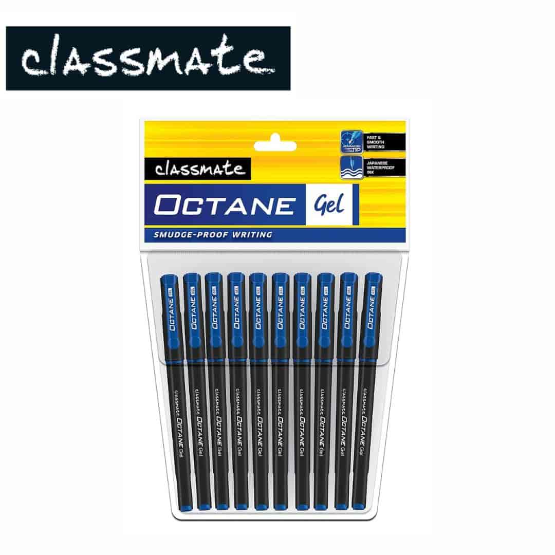 Classmate Octane Gel Pen Blue(Pack Of 10)