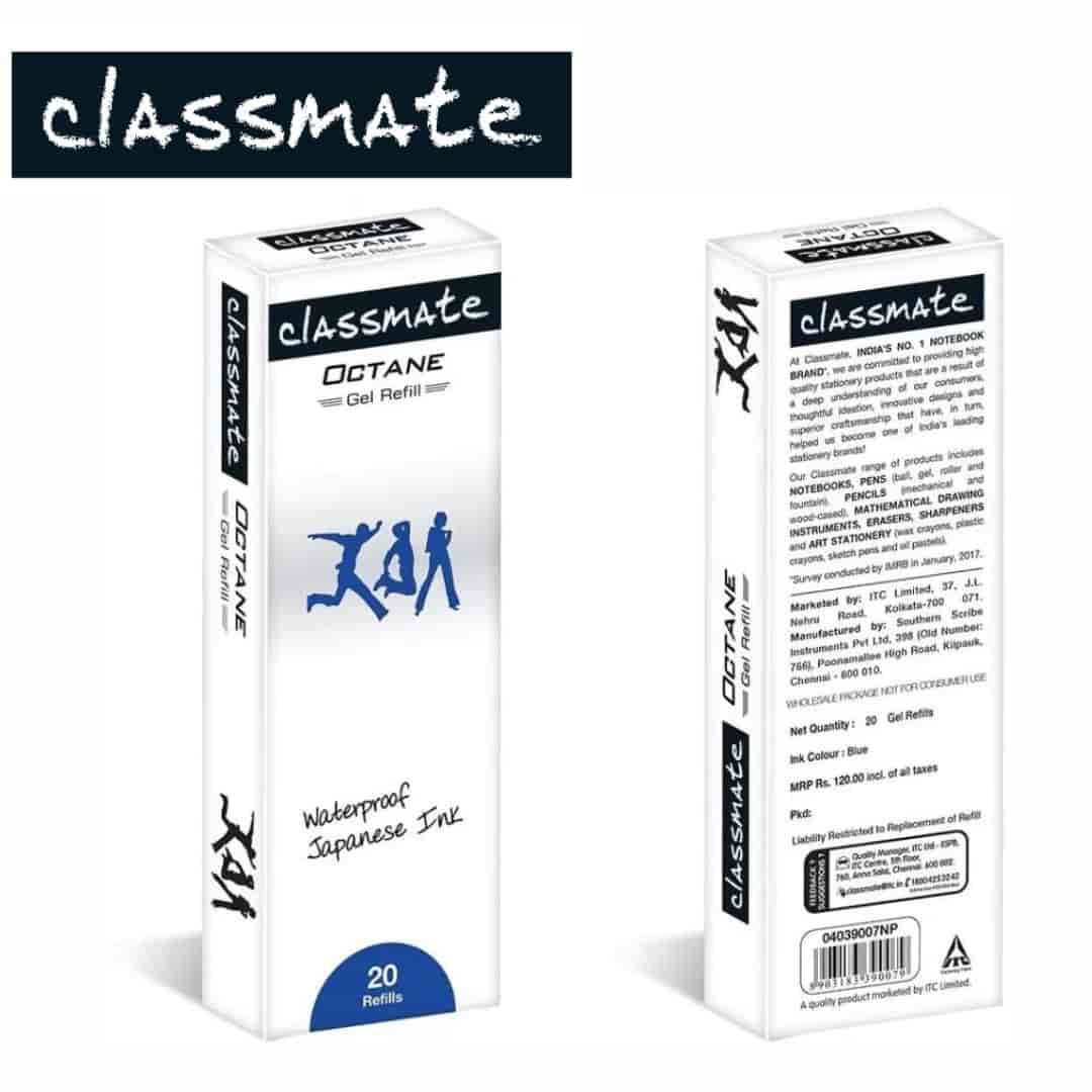 Classmate Octane Gel Pen Refill Black Pack of 10