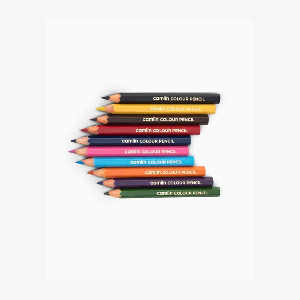 Camlin Colour Pencils 10 Shades Half Size