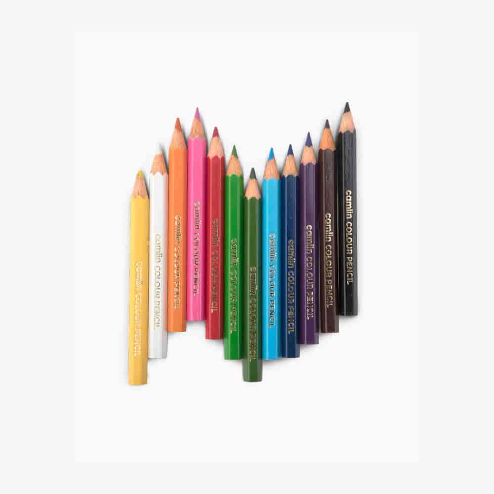 Camlin Colour Pencils 12 Shades Half Size