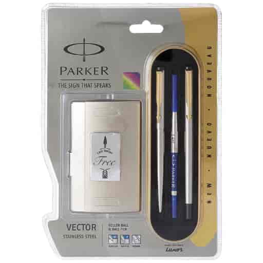 Parker vector Stainless Steel Bp Gt + Card Hld