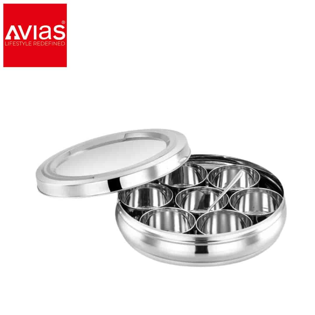 Avias Deluxe Masala Dabba With Glass Lid (Small)