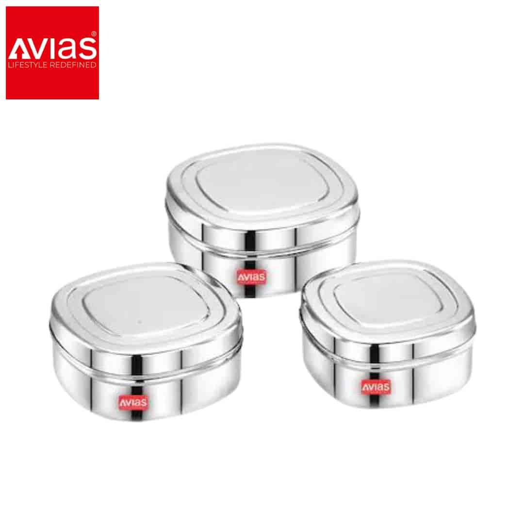 Avias Curry Box Set Of 3 (Small) � Stainless Steel