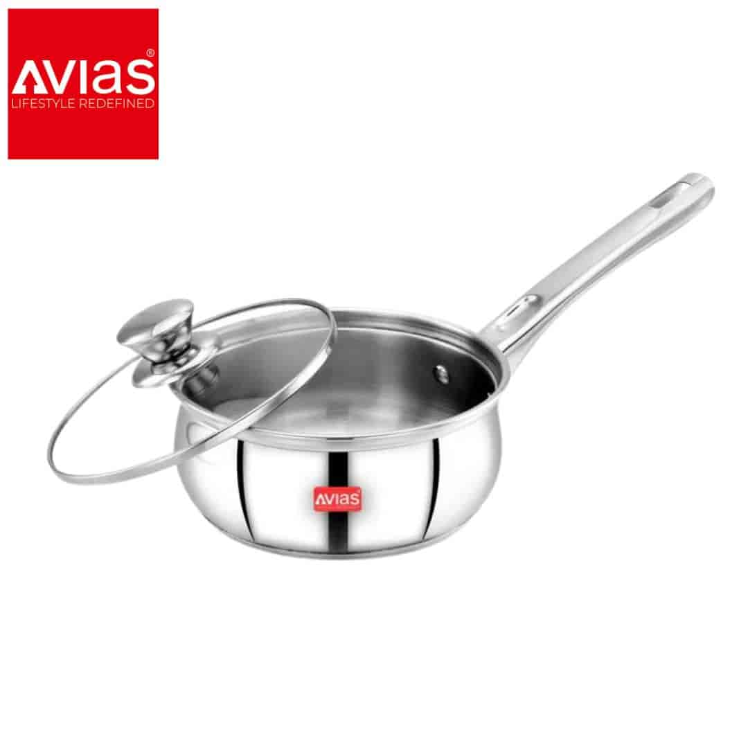 Avias Inox Sauce Pan 16Cm With Glass Lid � Stainless Steel