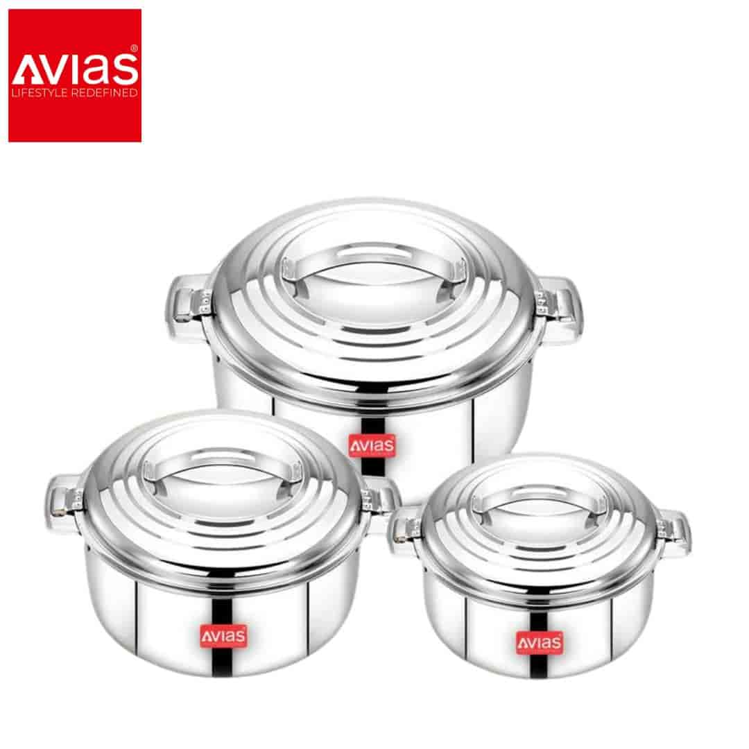 Avias Platina Premium Casserole 3-Piece Gift Set � Stainless Steel