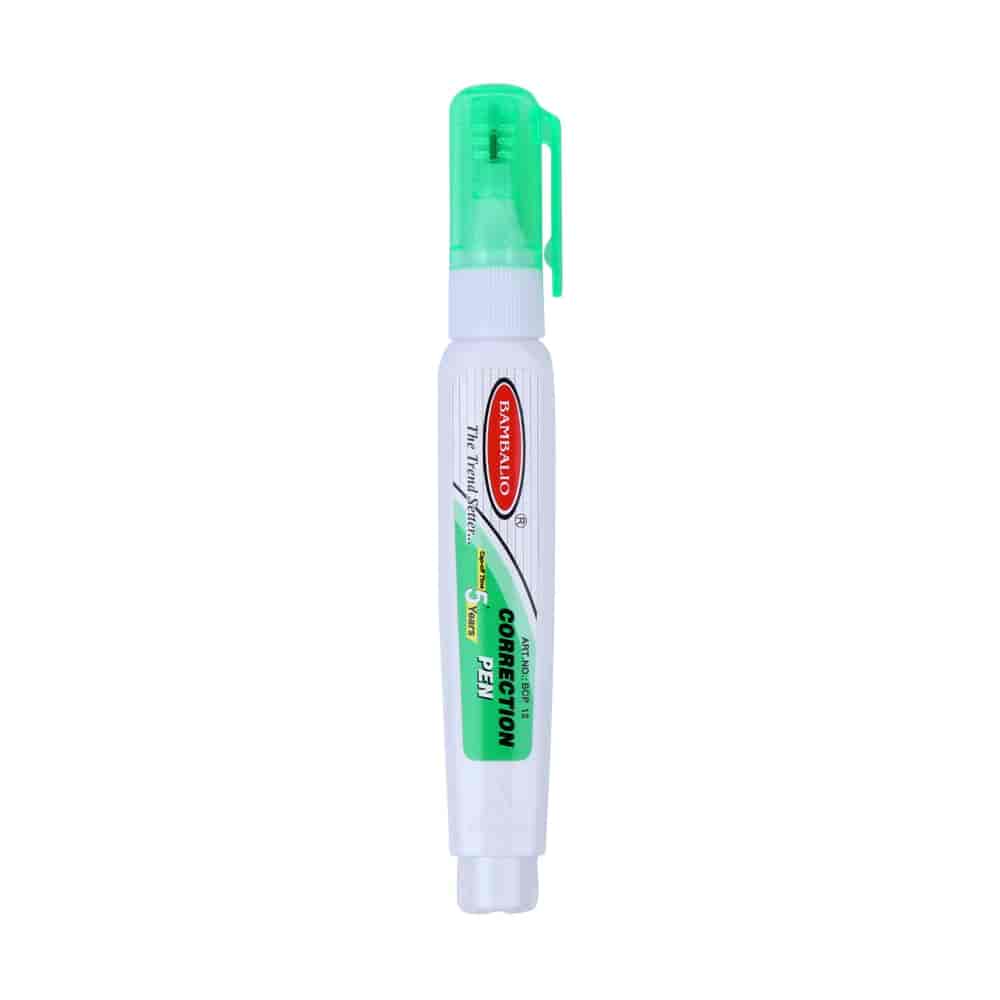 Bambalio Correction Pen White Body with Metal Tip 12p