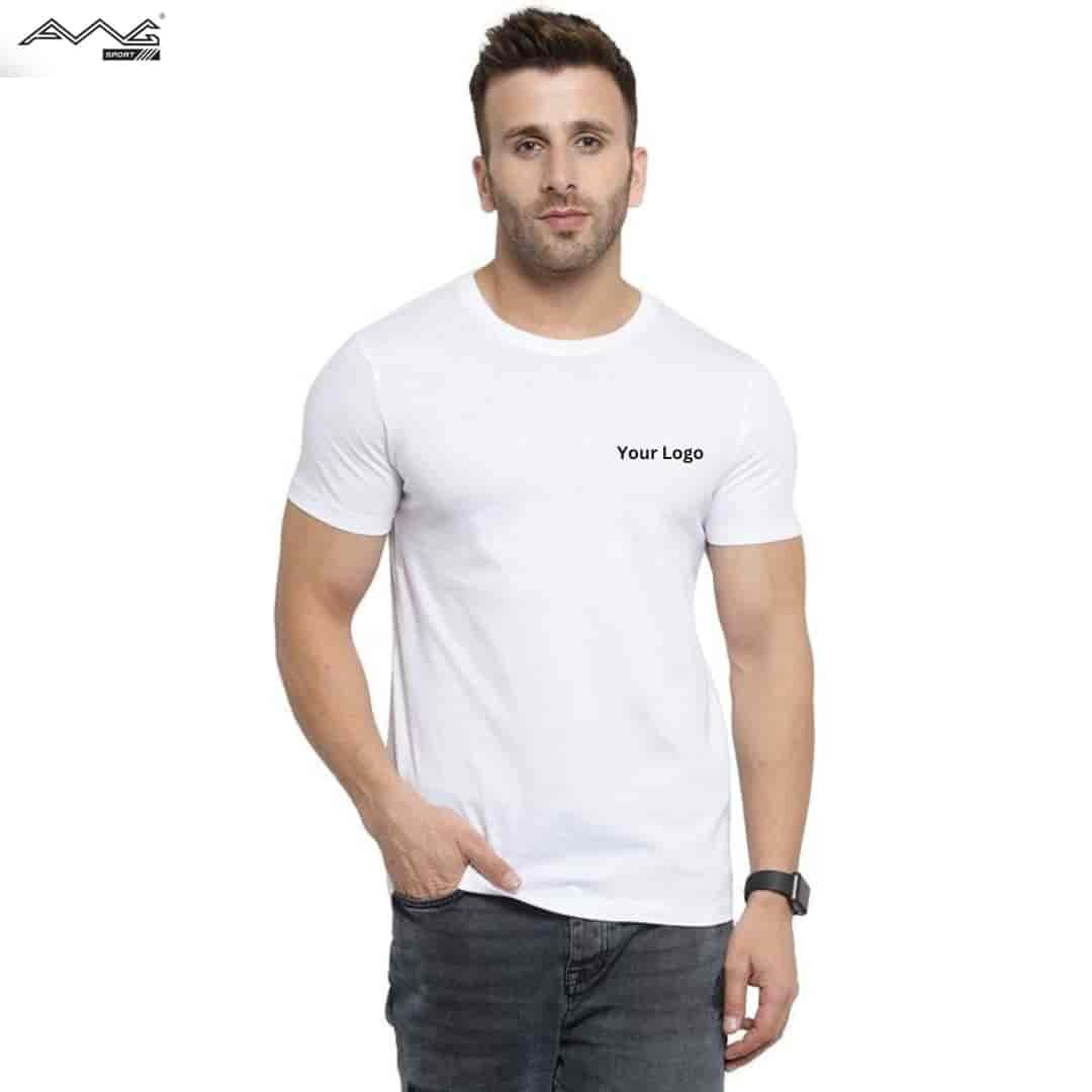 Awg Cotton Round Neck Bio Wash T Shirt White