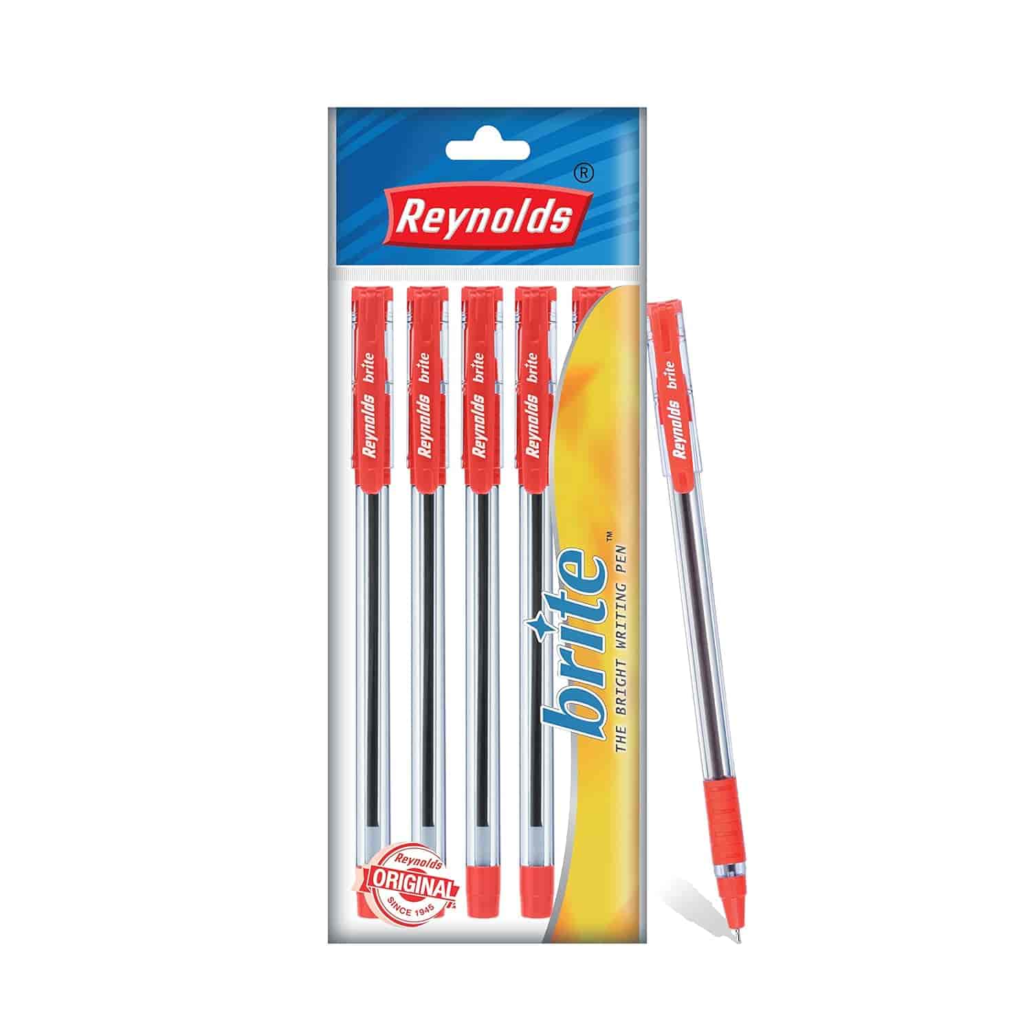 Reynolds Brite Ball Pen Red Pack Of 5