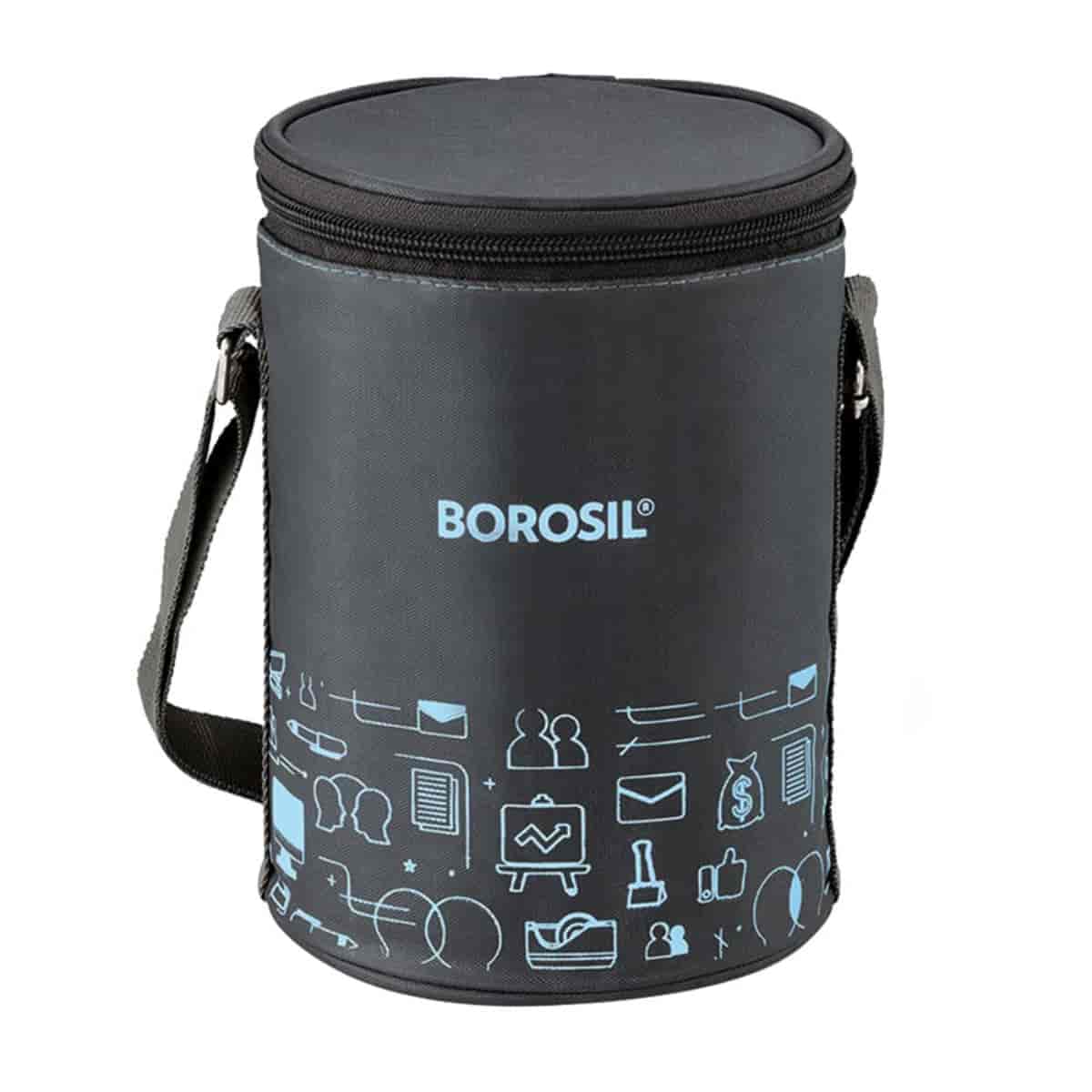 Borosil Cf Stainless Steel Lunch Box Set Of 3 Tall