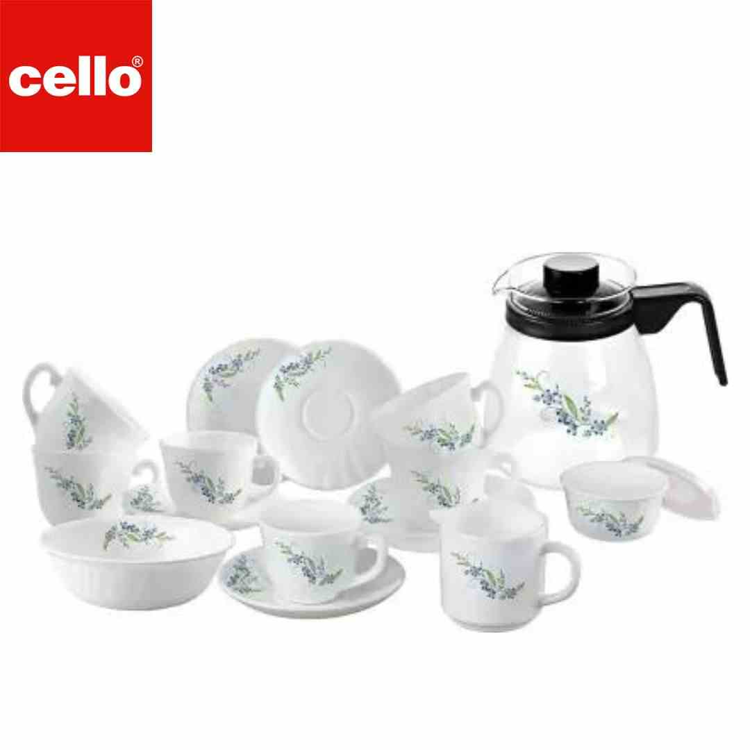 Cello Imp High Tea Set 17 Pc - Blue Creeper