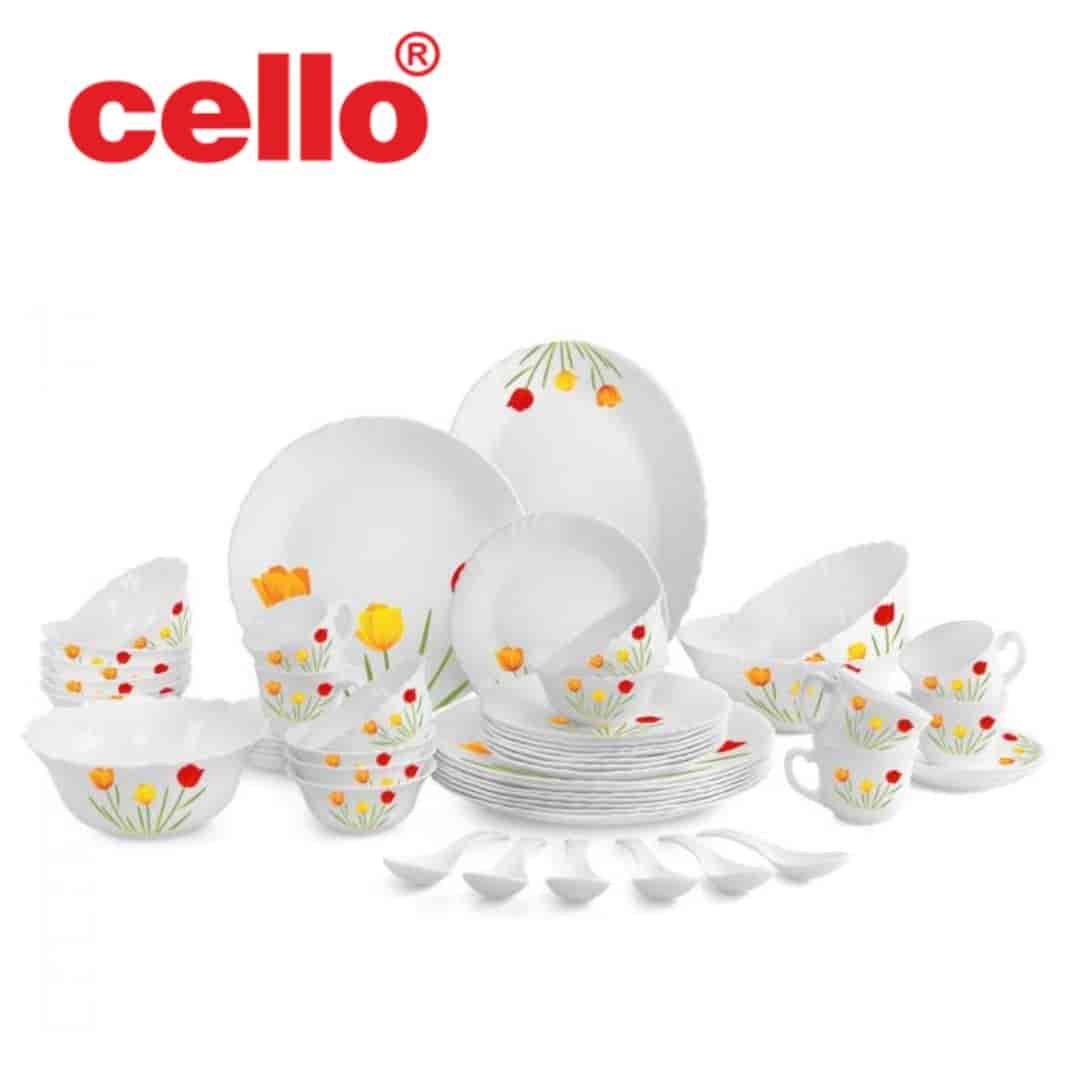 Complete Cello Imperial Ds 63 Pcs Dinnerware Set (Tulip Garden)