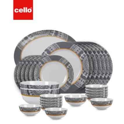 Embrace Delicate Dining with Cello Feather Ds 27Pc - Delicacy Dinnerware Set: Elegant and Charming Design