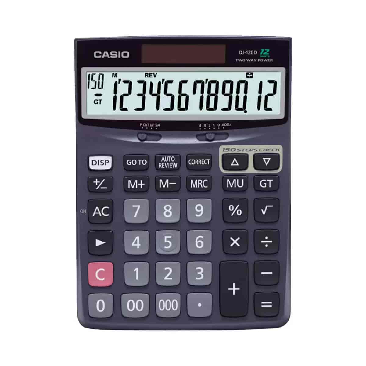 Casio DJ-120D 150 Steps Check & Correct Desktop Bigger Screen Calculator