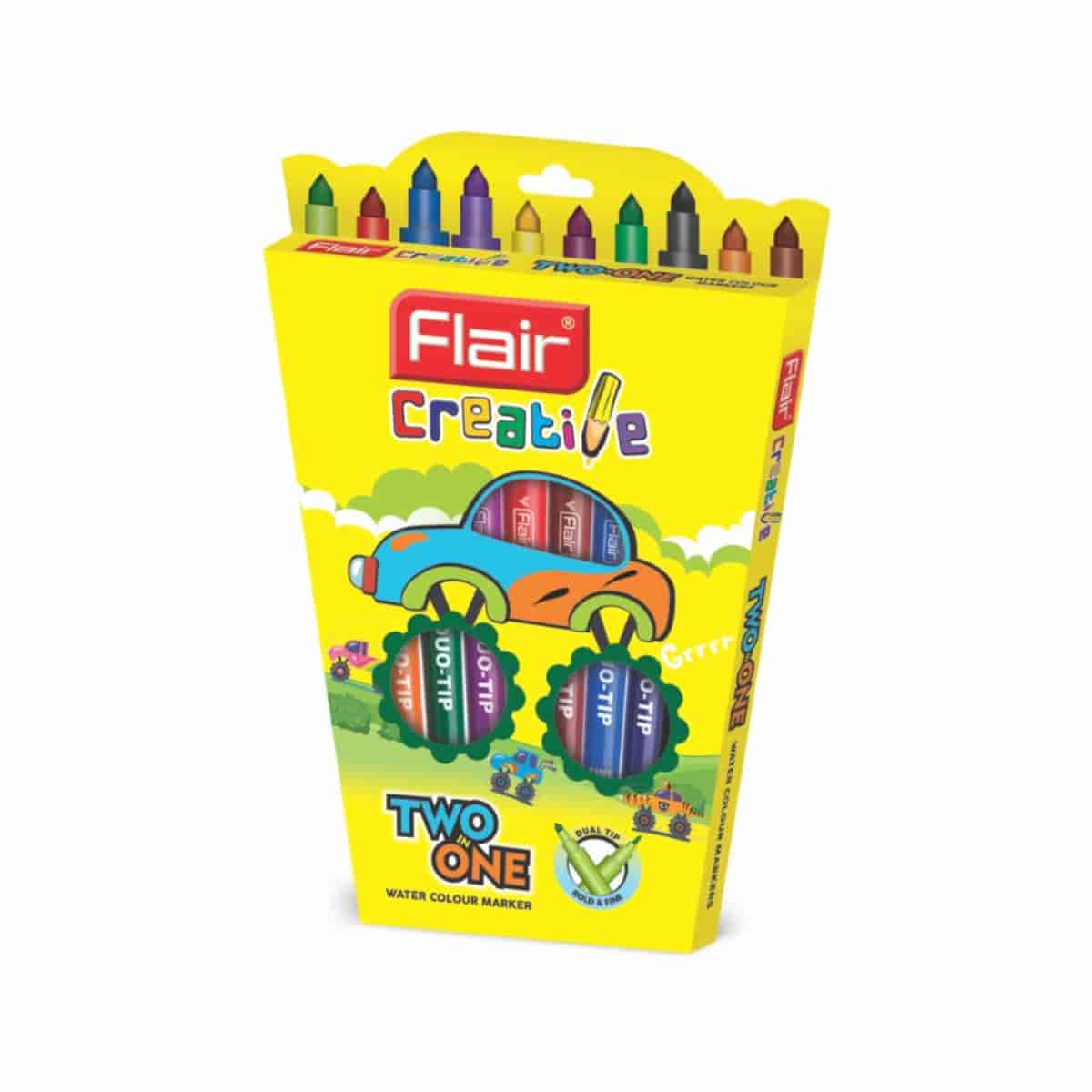 Flair 2 In 1 Water Color Pen Pack Of 10