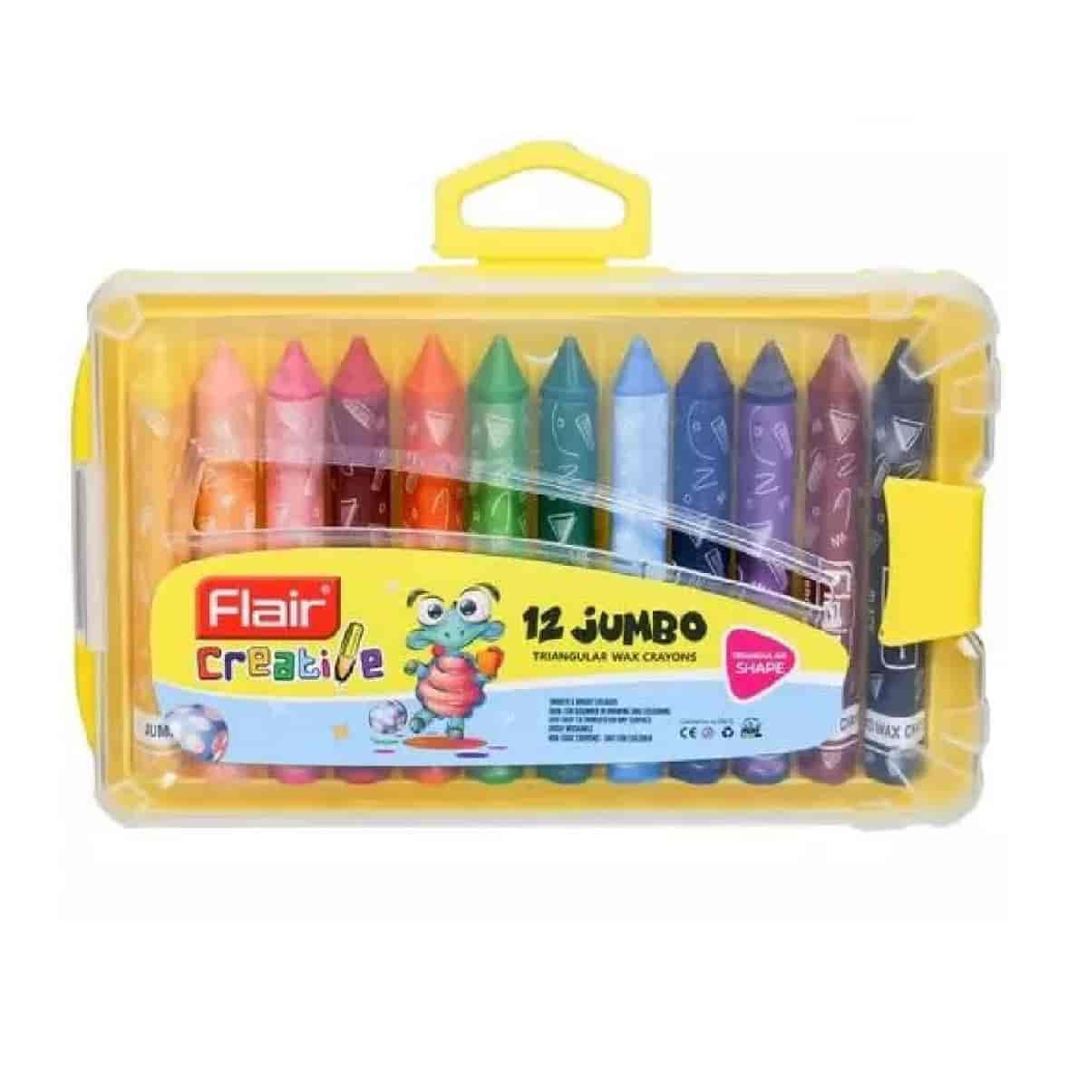 Flair Jumbo Wax Crayons Tri 12