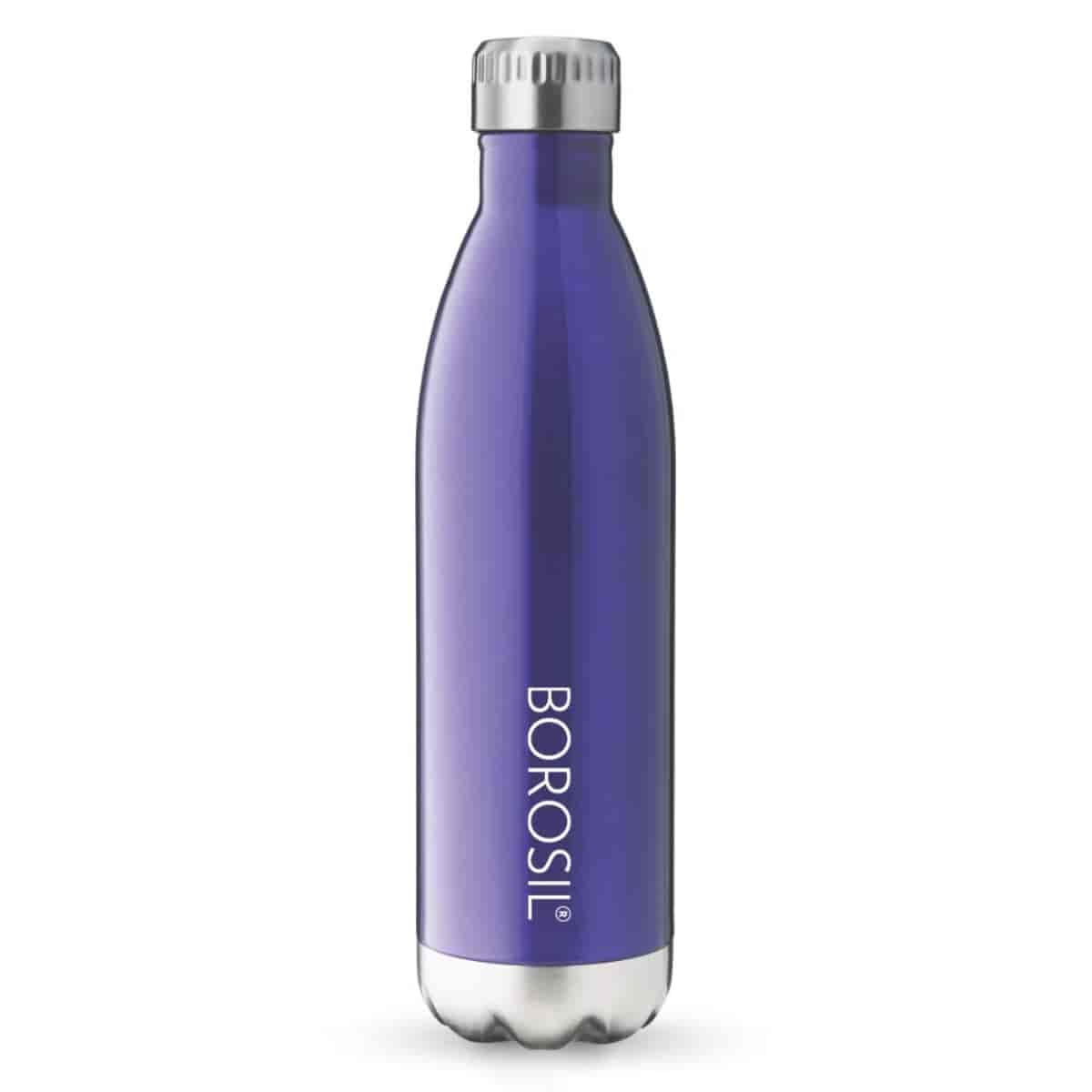 Borosil Stainless Steel Trans Vacuum Insulated Water bottle Blue