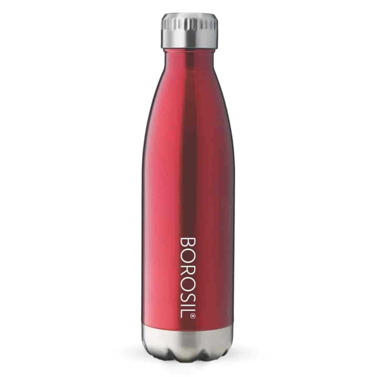 Borosil Stainless Steel Trans Vacuum Insulated Water bottle Red