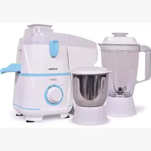 Havells Rigo 2 Jar 500W Juicer Mixer Grinder (White-Light Blue)