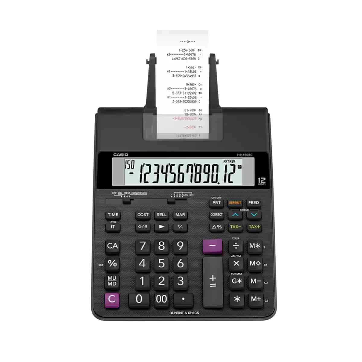 Casio Desk Type Print & Reprint Calculator HR-150RC