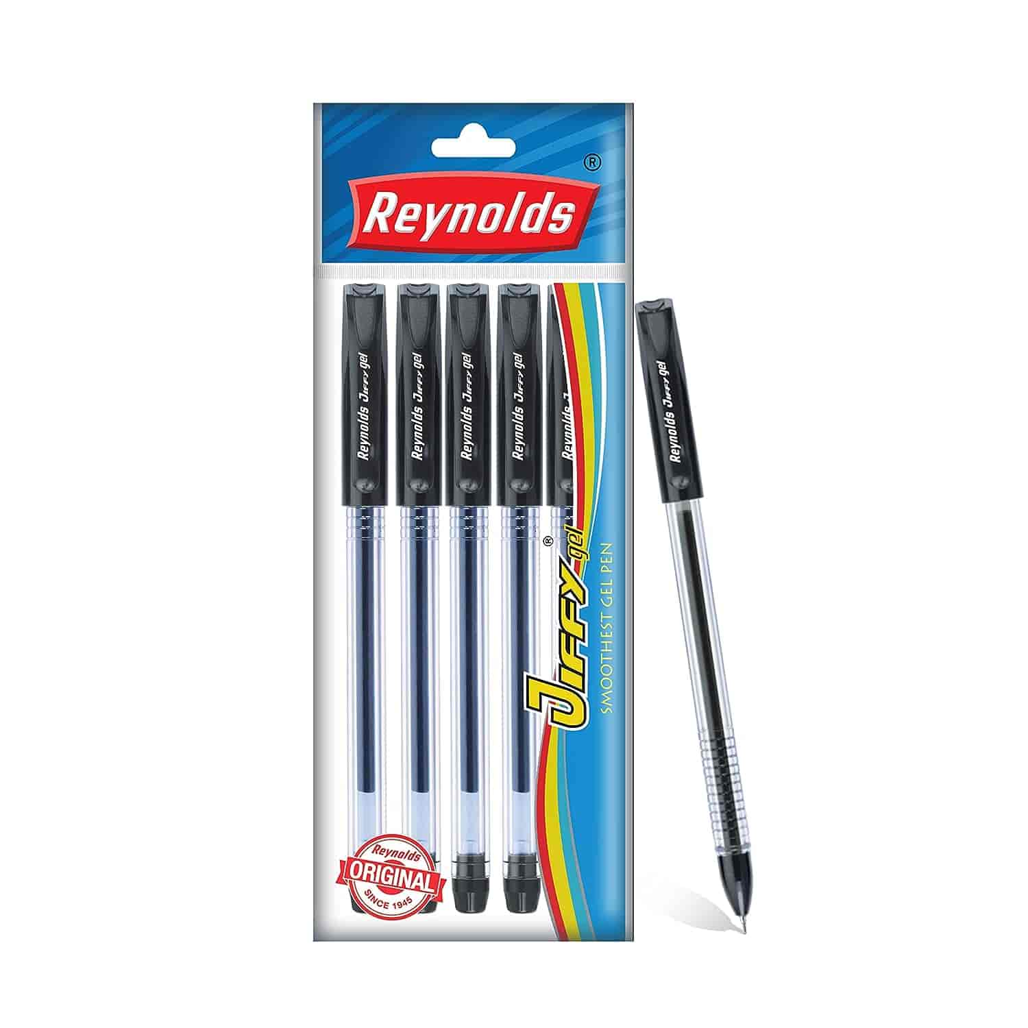 Reynolds Jiffy Gel Pen Black Pack Of 5