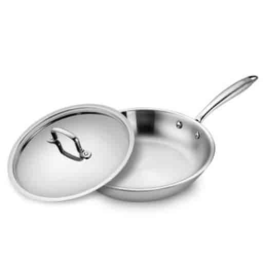 KENT 18025 Tri-Ply Frying Pan with SS Lid 24cm