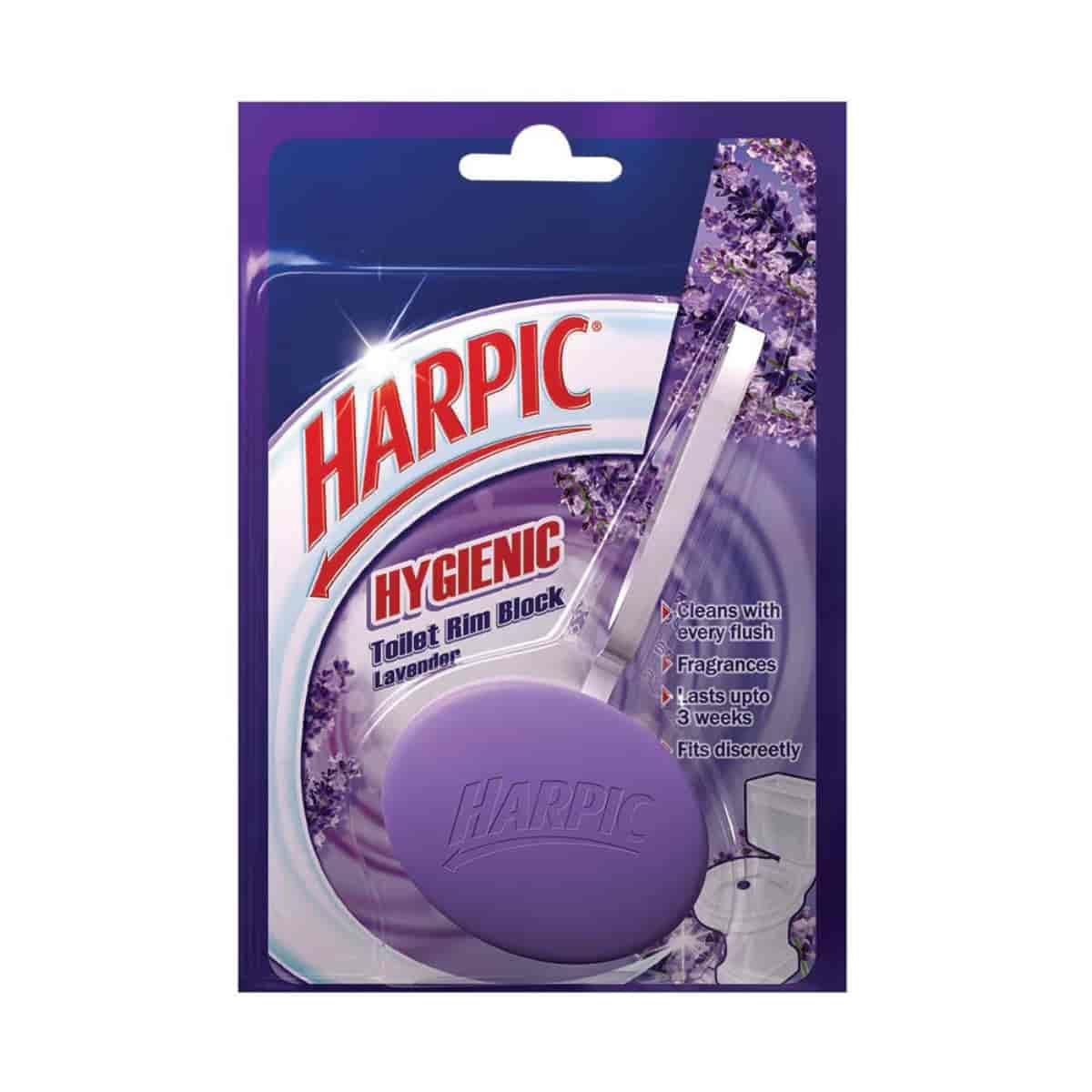 Harpic Hygienic Toilet Cleaner Rim Block Lavender 26 g