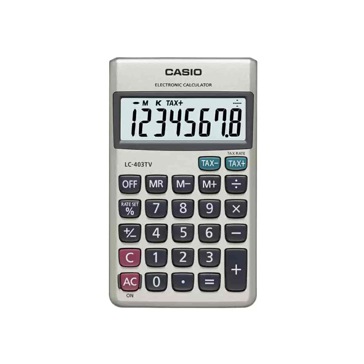 Casio LC-403TV Portable Calculator with Metal Faceplate