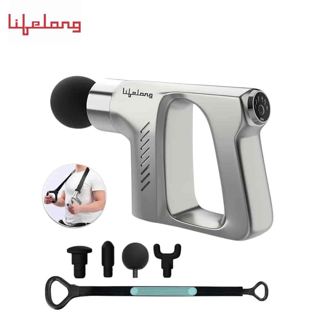 Lifelong Full Body Massager - Massage Gun Machine - Massager Gun with Threaded Belt for Deep Tissue Muscle Massage of Back, Neck, Shoulder, Hand, Foot & Leg for Pain Relief-Rechargeable & daily use