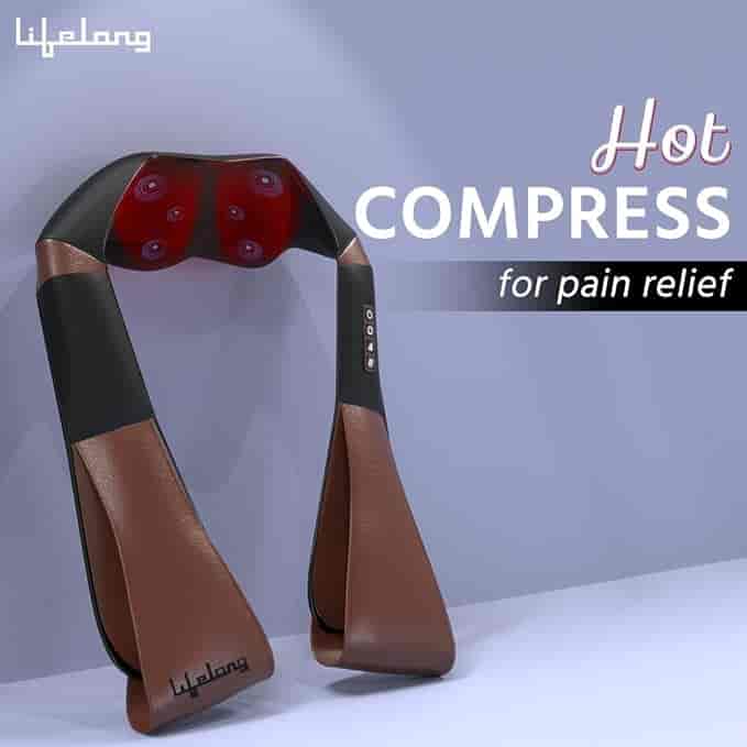 Lifelong LLM495 Neck Massager with Electric Heat Therapy Neck, Shoulder and Back Massager for pain and stress relief|Free Carry Bag