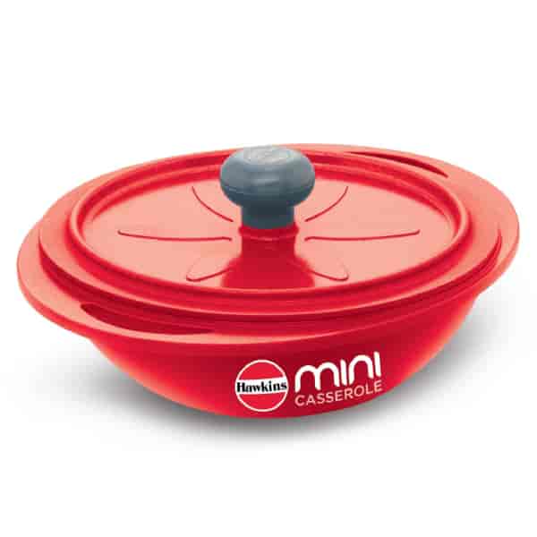 Hawkins 0.75 Litre Mini Round Casserole with Lid - Red