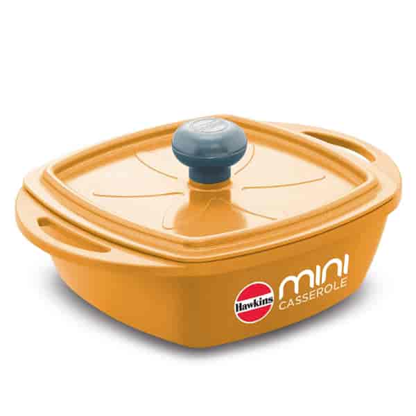 Hawkins 0.75 Litre Mini Square Casserole with Lid - Yellow