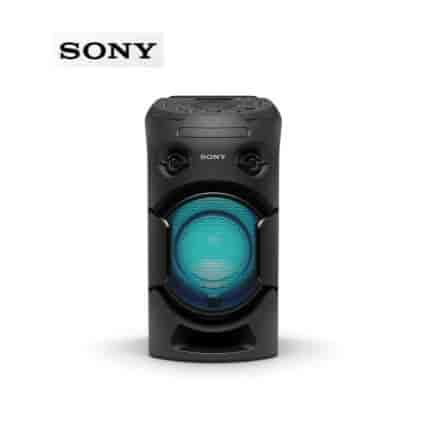 Sony MHC-V21D High Power Portable Party Speaker with Bluetooth Connectivity (Karaoke & Guitar Input, Speaker Light, Bluetooth & NFC, DVD Playback)