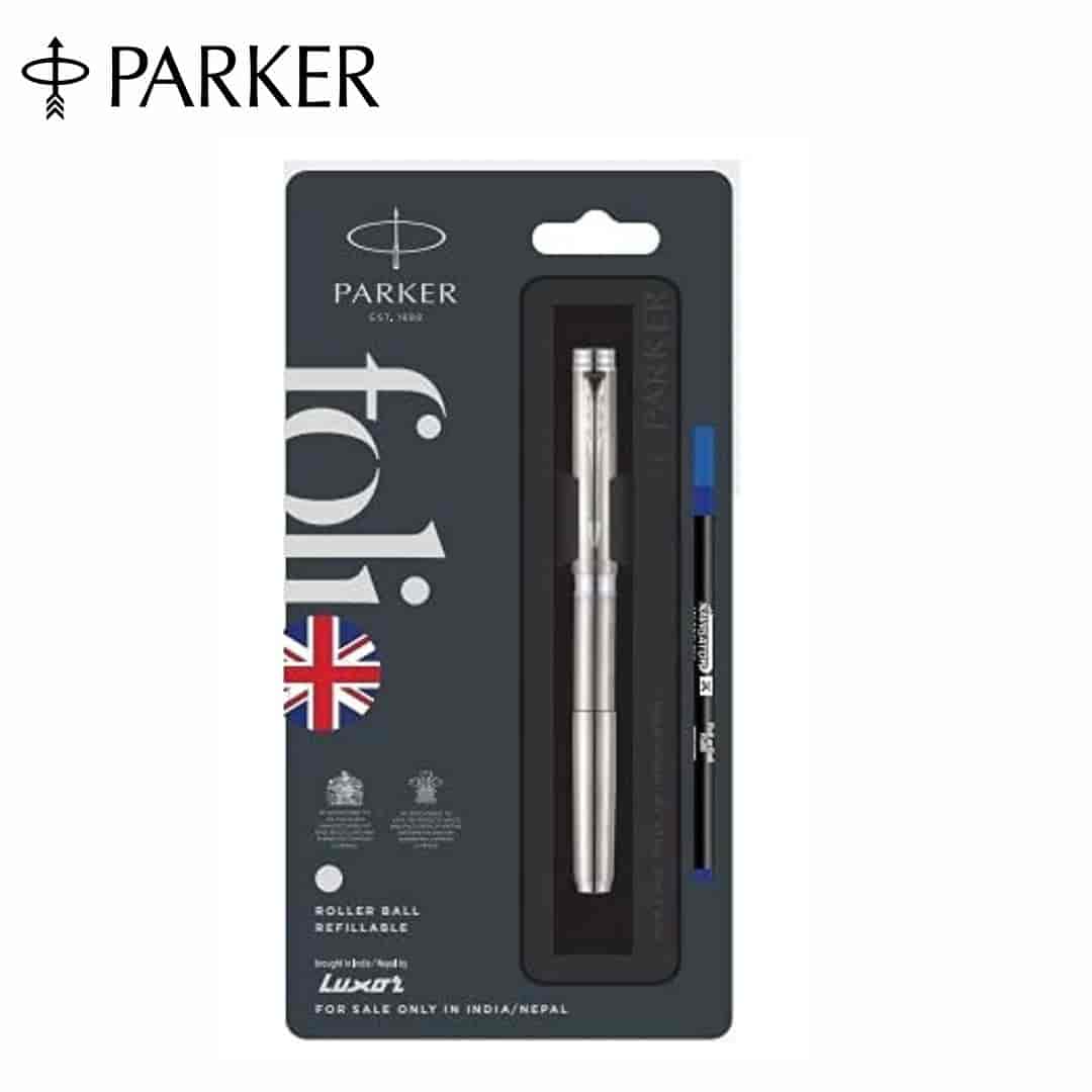 Parker Folio Stainless Steel Roller Ball Pen CT