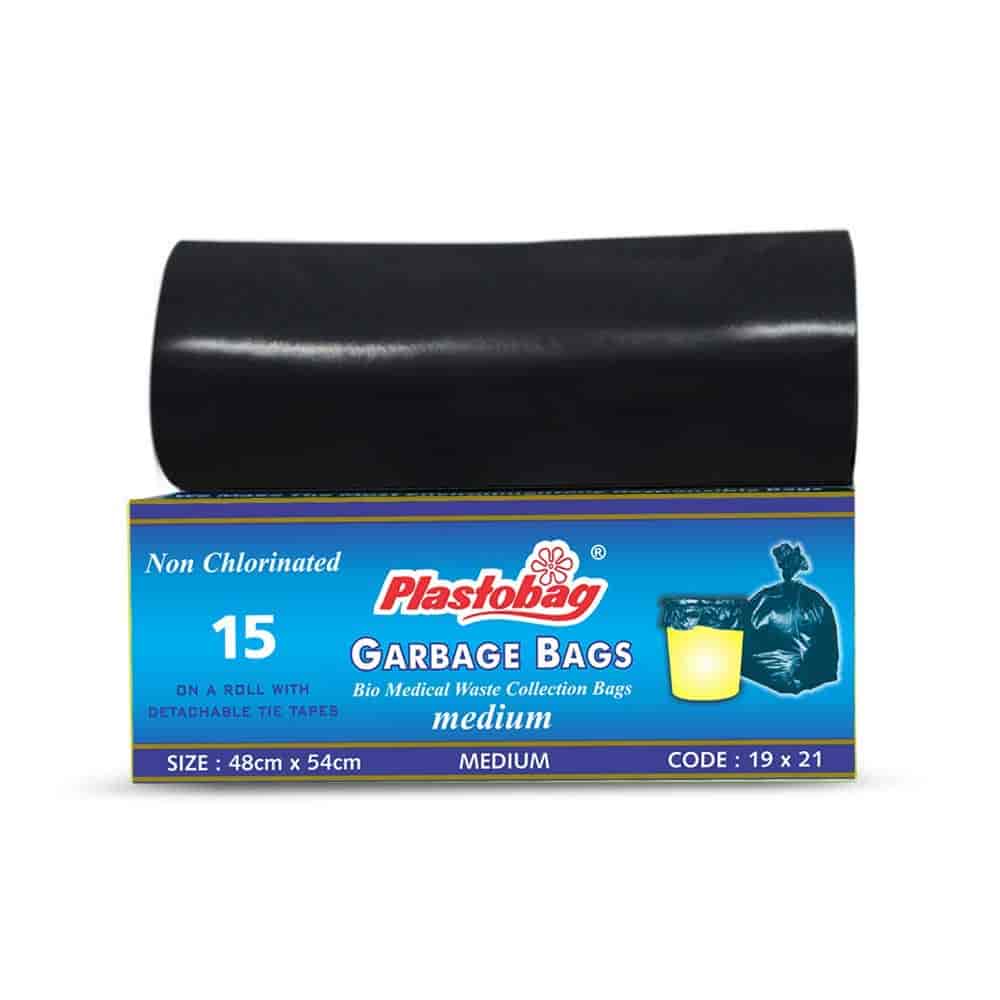 Plasto Garbage Bag 51 Micron Medium 19*21 15 Nos Blue Box