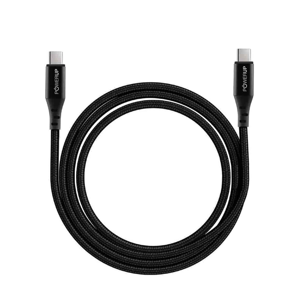 Powerup 1.5m USBC TO USBC Charging & SYNC Cable 60W Black