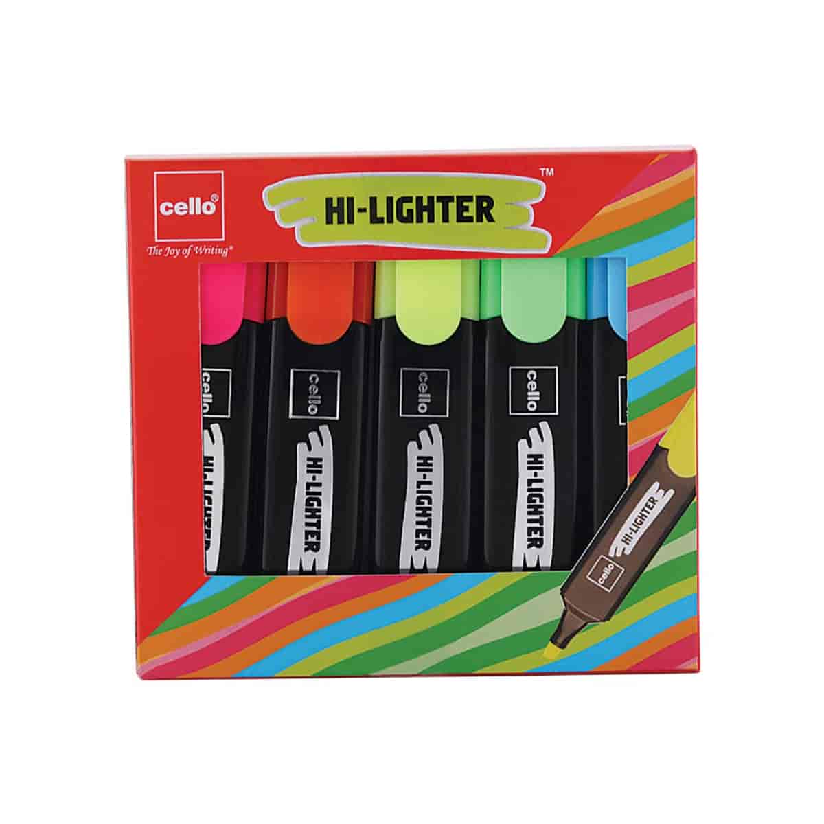 Cello Power Hi Lighter Correction Pen Set Of 5 Colour