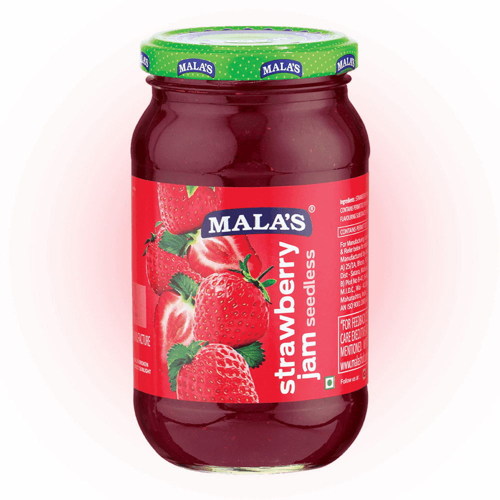 Mala's Strawberry (Seedless) Jam 500g Glass Jar