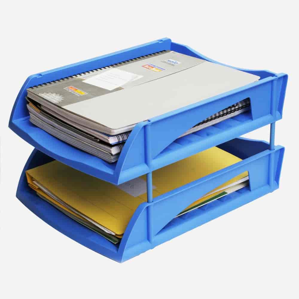 Solo Desk Organizer Paper & File Two-Tier Heavy Tray