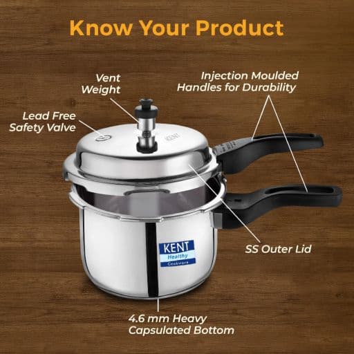 KENT 18012 SS Pressure Cooker Outer Lid 3 Ltr