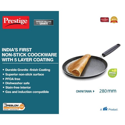 Prestige 36302 Omega Deluxe Granite Omni Dosa, 280 mm