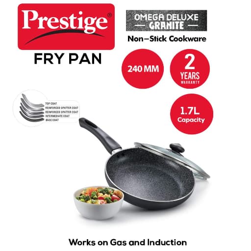 Prestige 36307 Omega Deluxe Granite Fry Pan 240 mm With Lid