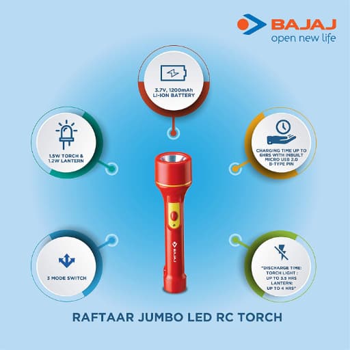 Bajaj Raftaar Jumbo Led Rc Torch