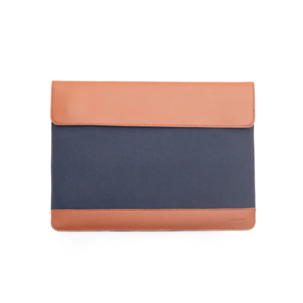 Oblique Lapido Laptop Sleeve Navy&Tan