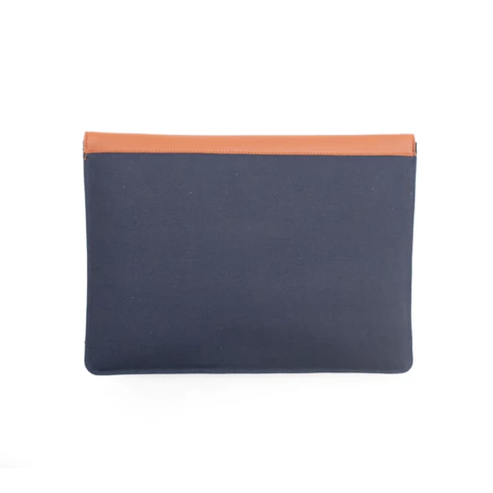 Oblique Lapido Laptop Sleeve Navy&Tan