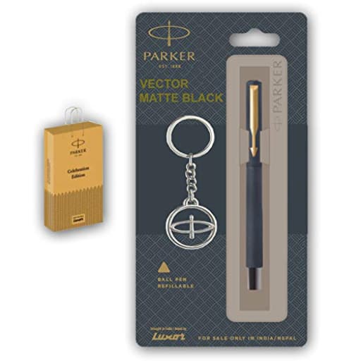 Parker vector Matte Black Fp Ct + Key Chain