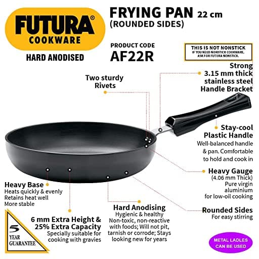 Hawkins AF22R Frying Pan (Rounded Sides) 22 cm