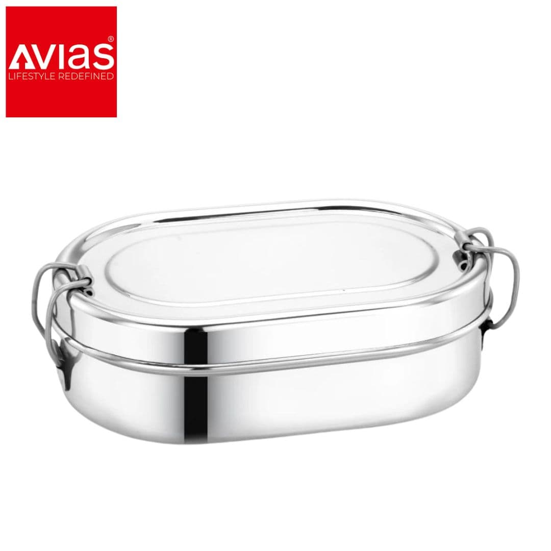 Avias Capsy Lunch Box (Small) � Stainless Steel, Compact