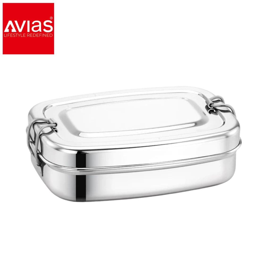 Avias Tele Lunch Box (Small) � Stainless Steel, Leakproof