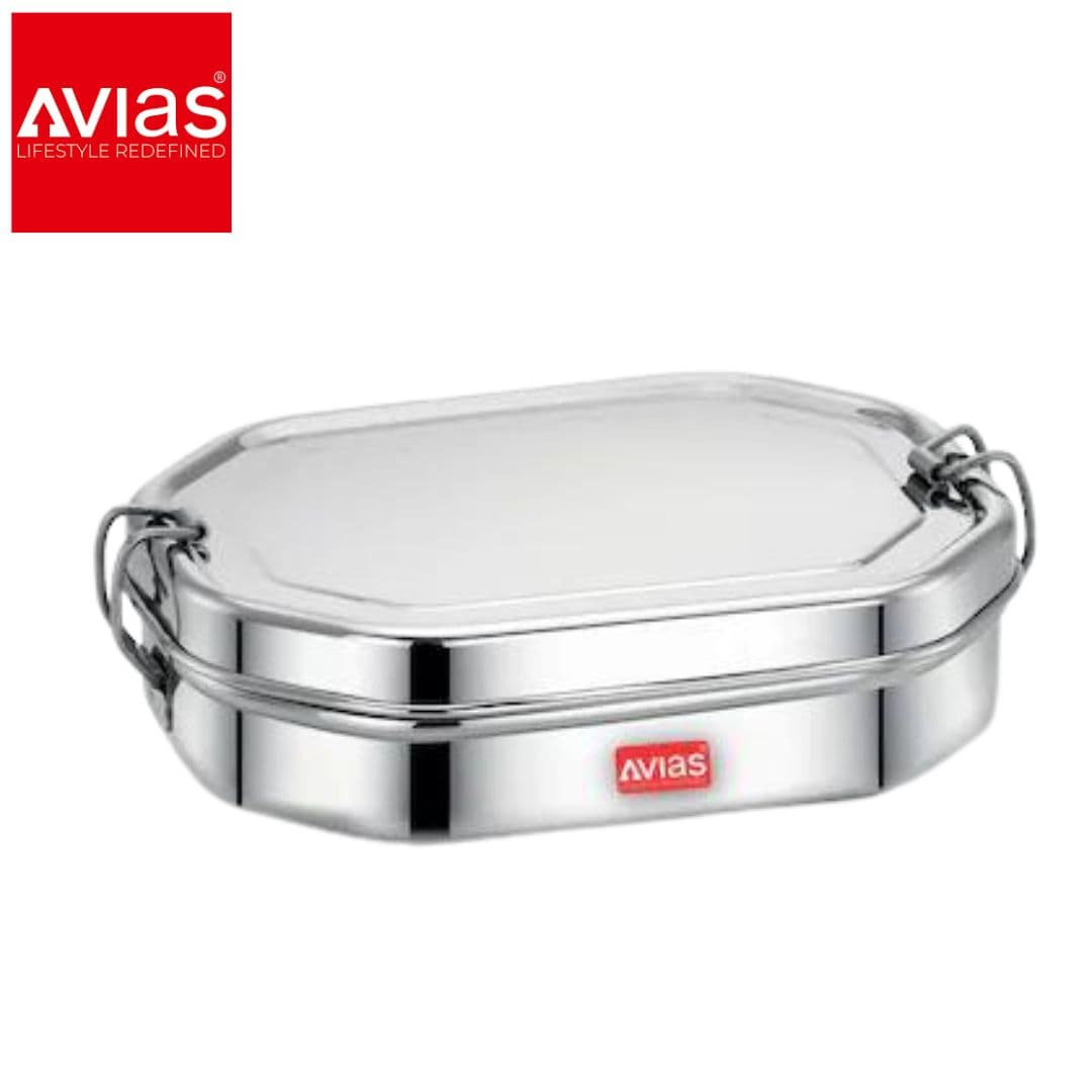 Avias Octo Lunch Box (Small) � Stainless Steel, Portable